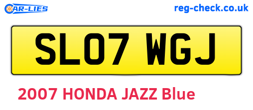 SL07WGJ are the vehicle registration plates.