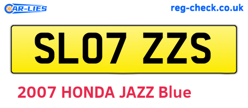SL07ZZS are the vehicle registration plates.