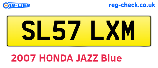SL57LXM are the vehicle registration plates.