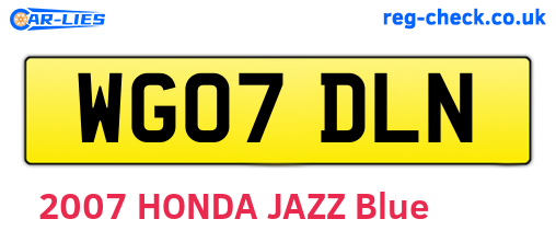 WG07DLN are the vehicle registration plates.
