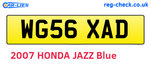 WG56XAD are the vehicle registration plates.