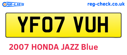 YF07VUH are the vehicle registration plates.