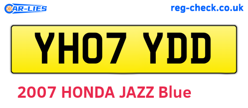 YH07YDD are the vehicle registration plates.