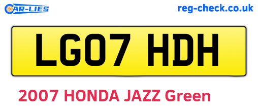 LG07HDH are the vehicle registration plates.