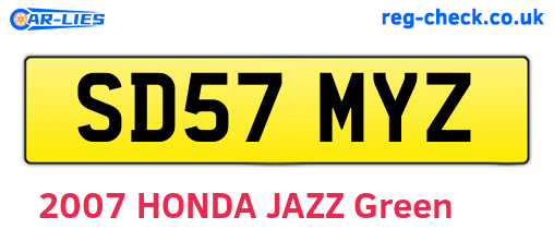 SD57MYZ are the vehicle registration plates.