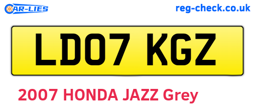 LD07KGZ are the vehicle registration plates.