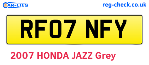 RF07NFY are the vehicle registration plates.