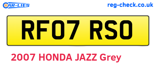 RF07RSO are the vehicle registration plates.