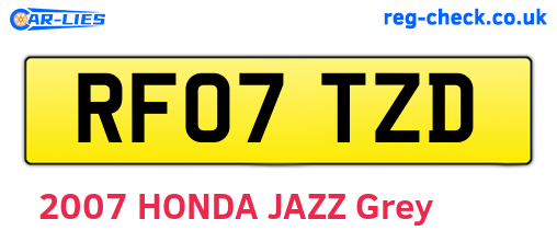RF07TZD are the vehicle registration plates.