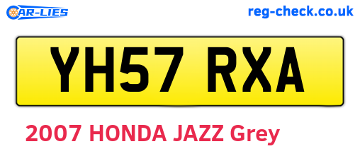 YH57RXA are the vehicle registration plates.