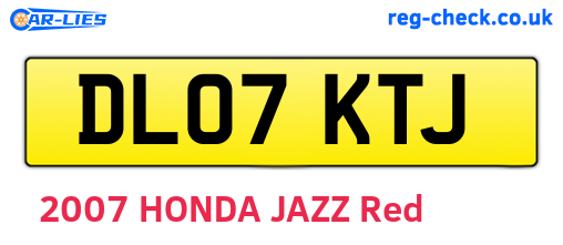 DL07KTJ are the vehicle registration plates.