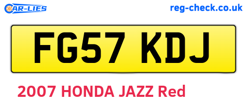 FG57KDJ are the vehicle registration plates.