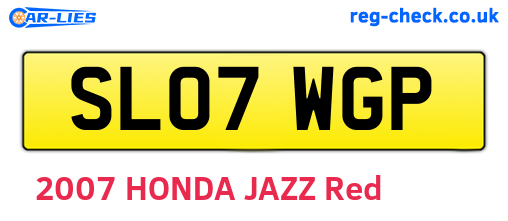 SL07WGP are the vehicle registration plates.