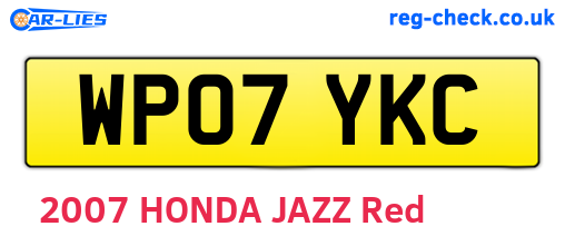 WP07YKC are the vehicle registration plates.