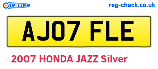 AJ07FLE are the vehicle registration plates.