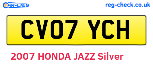 CV07YCH are the vehicle registration plates.