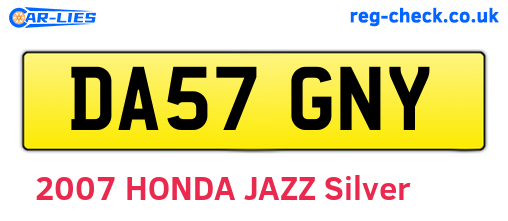 DA57GNY are the vehicle registration plates.