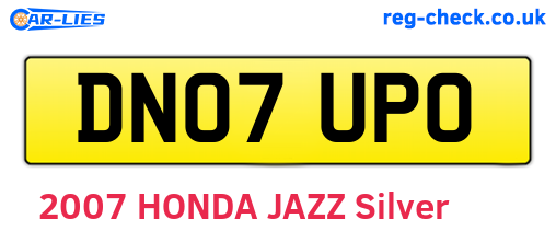 DN07UPO are the vehicle registration plates.