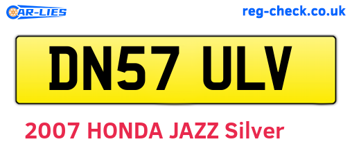 DN57ULV are the vehicle registration plates.