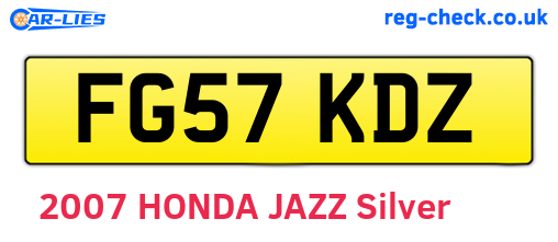 FG57KDZ are the vehicle registration plates.