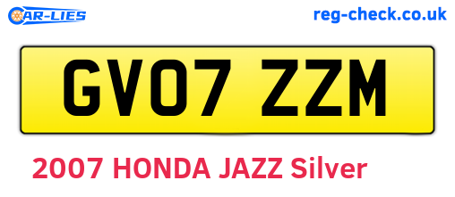GV07ZZM are the vehicle registration plates.