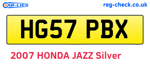 HG57PBX are the vehicle registration plates.