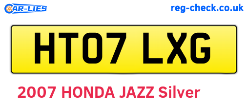 HT07LXG are the vehicle registration plates.