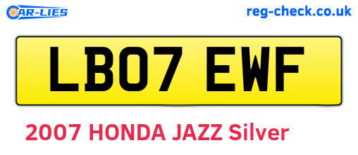 LB07EWF are the vehicle registration plates.