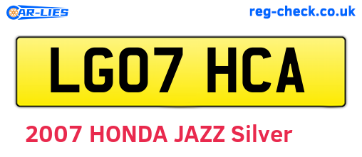 LG07HCA are the vehicle registration plates.
