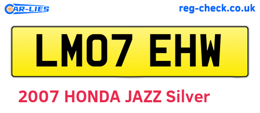 LM07EHW are the vehicle registration plates.