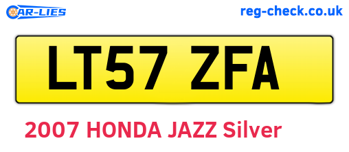 LT57ZFA are the vehicle registration plates.