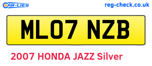 ML07NZB are the vehicle registration plates.