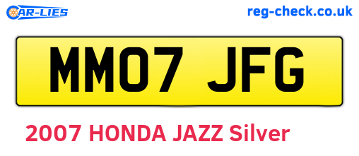 MM07JFG are the vehicle registration plates.