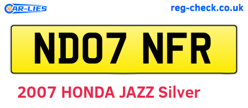 ND07NFR are the vehicle registration plates.
