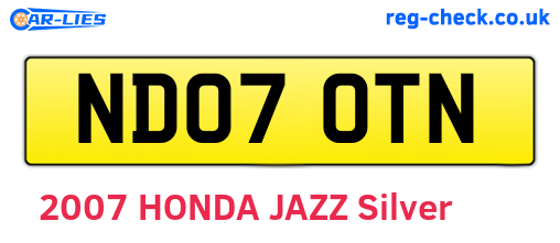 ND07OTN are the vehicle registration plates.