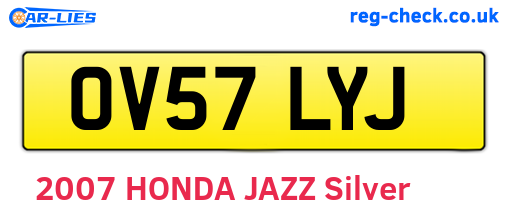 OV57LYJ are the vehicle registration plates.