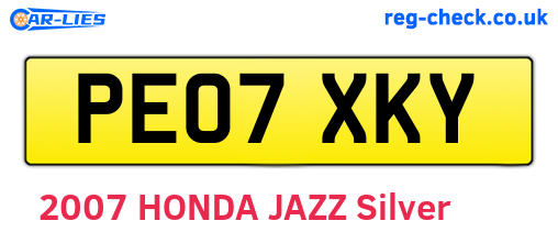PE07XKY are the vehicle registration plates.