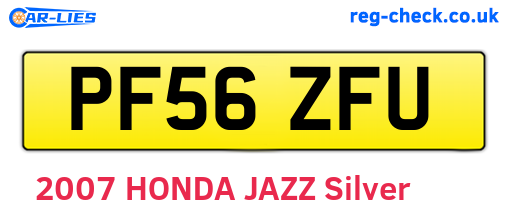 PF56ZFU are the vehicle registration plates.