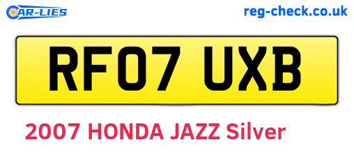 RF07UXB are the vehicle registration plates.