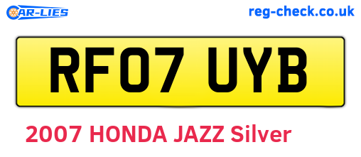 RF07UYB are the vehicle registration plates.