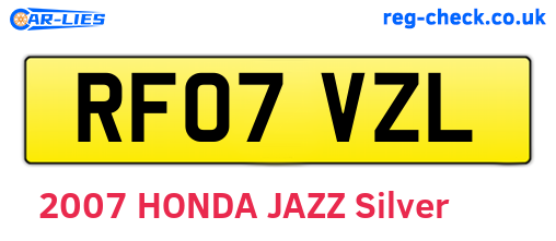 RF07VZL are the vehicle registration plates.
