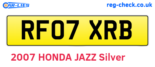 RF07XRB are the vehicle registration plates.