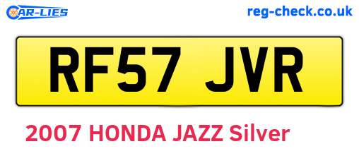 RF57JVR are the vehicle registration plates.
