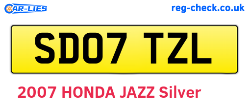 SD07TZL are the vehicle registration plates.