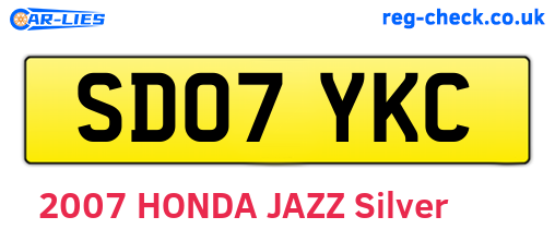 SD07YKC are the vehicle registration plates.