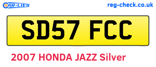 SD57FCC are the vehicle registration plates.