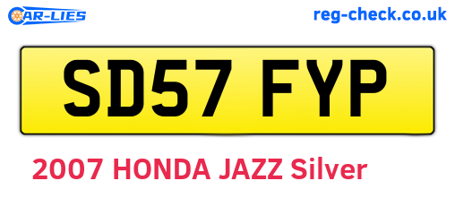 SD57FYP are the vehicle registration plates.