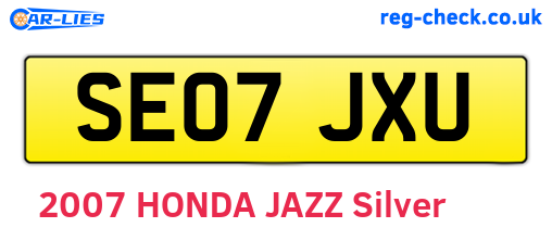 SE07JXU are the vehicle registration plates.