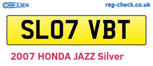 SL07VBT are the vehicle registration plates.