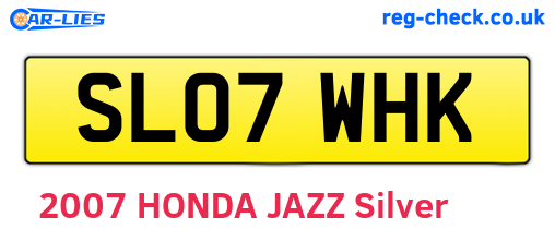 SL07WHK are the vehicle registration plates.